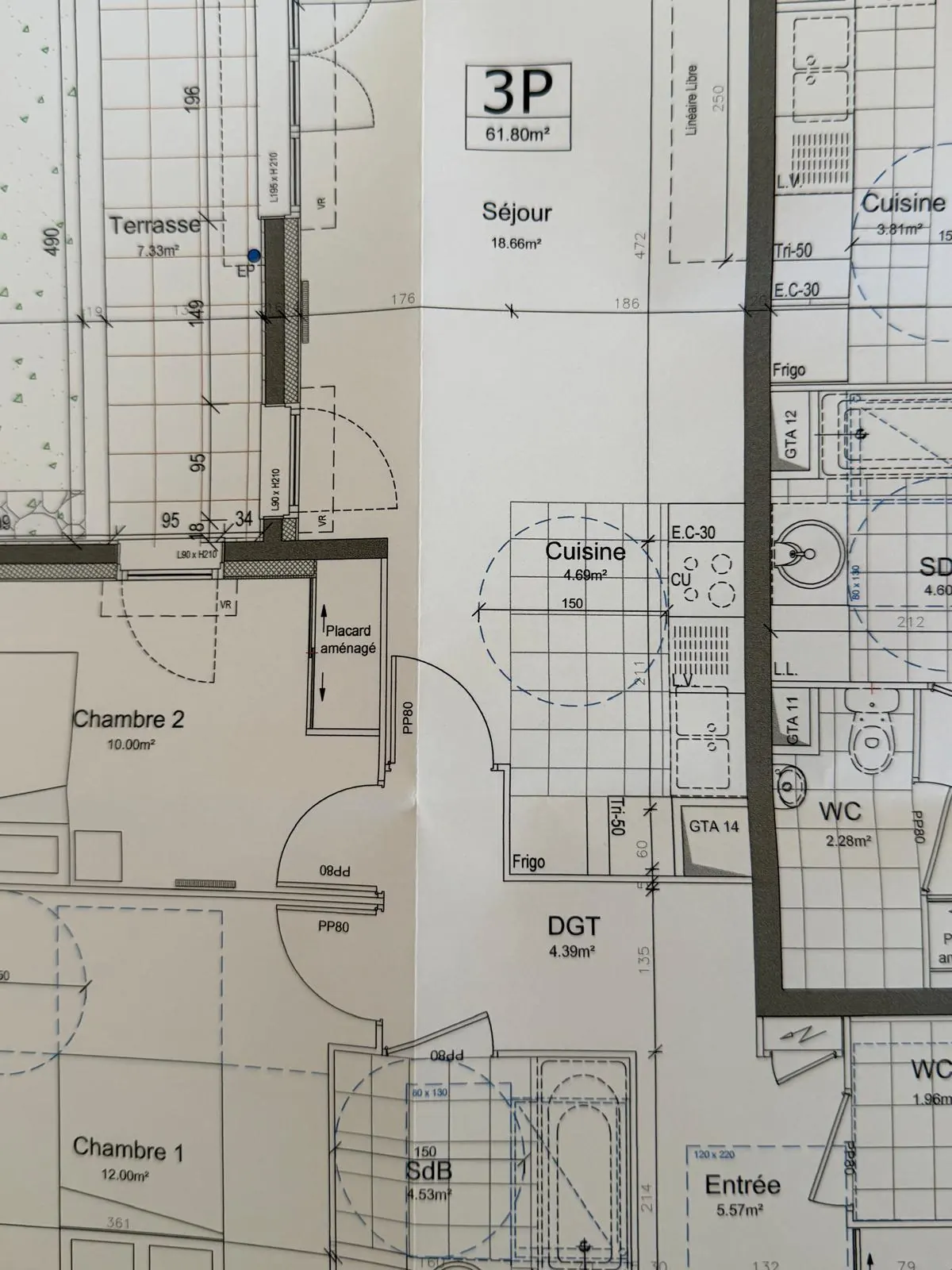 Plan de l’appartement 3 pièces